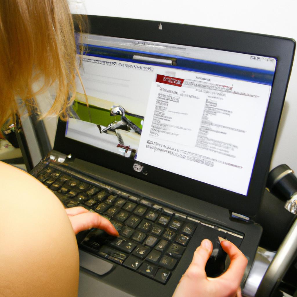 Person researching fitness equipment funding