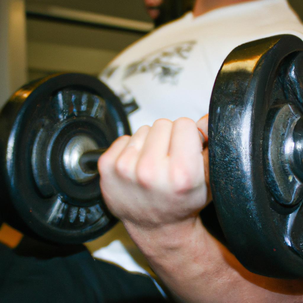 Person lifting weights in gym