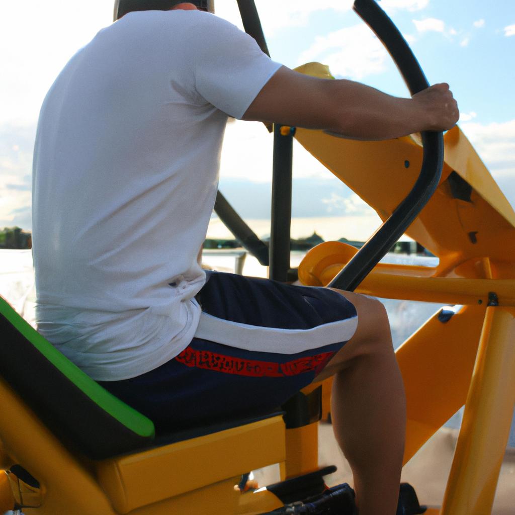 Person rowing on a machine